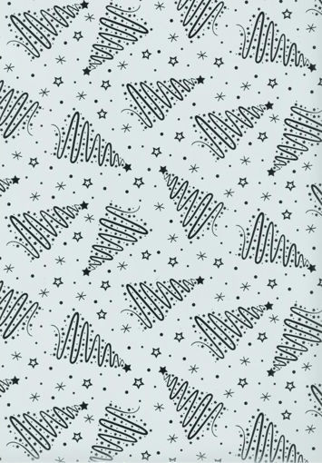 Picture of WRAPPING SHEET WHITE WITH SILVER TREES - 50X70CM